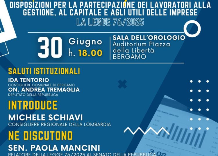 Partecipazione e lavoro. Un convegno a Bergamo